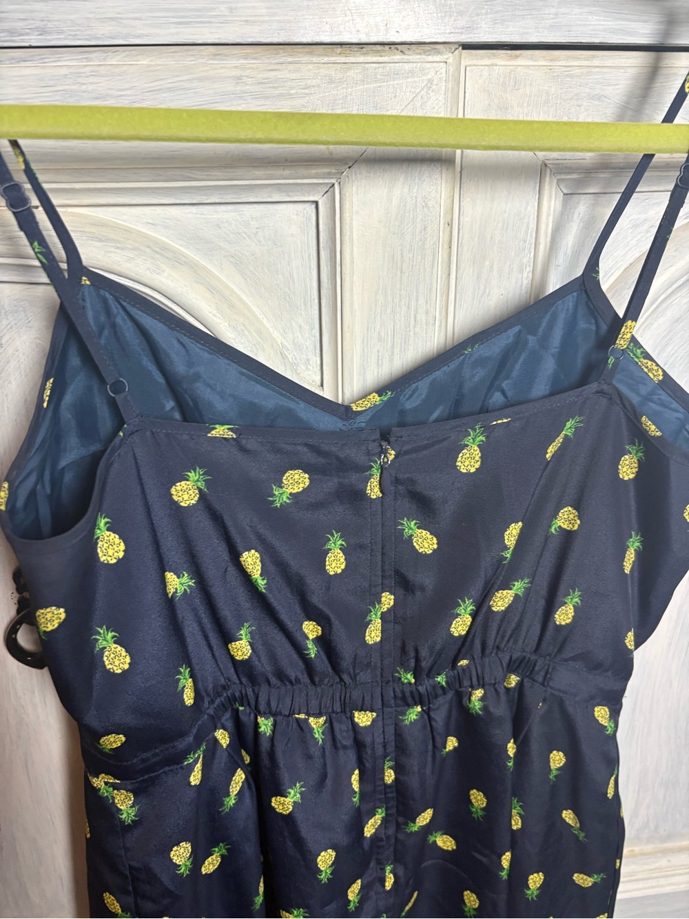 J.Crew Navy Pineapple Print Sundress Preppy Whimsical Romantic Tropical Twee - Picture 8 of 8